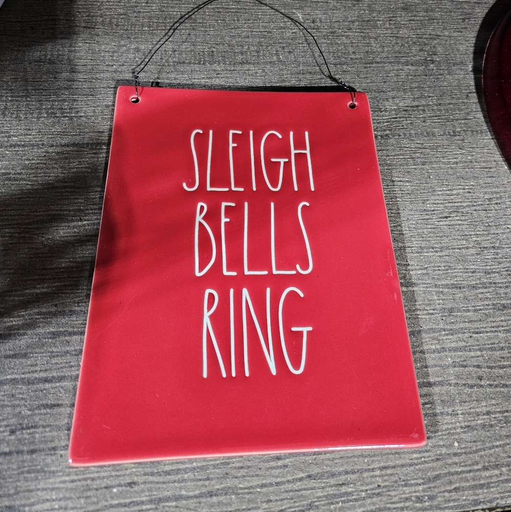 Rae Dunn SLEIGH BELLS RING Christmas Wall Plaque